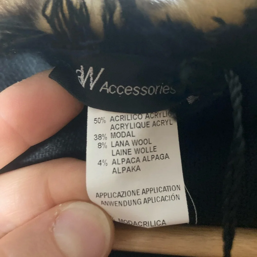 NWT aW accessories modal wool alpaca blend scarf cape wrap poncho animal print